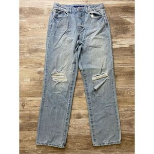 Blue Spice Jeans 90s Straight Leg Distressed Juniors Size 9
